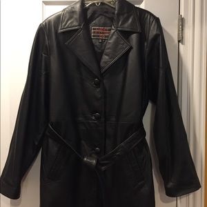 Women’s Black Leather Coat
